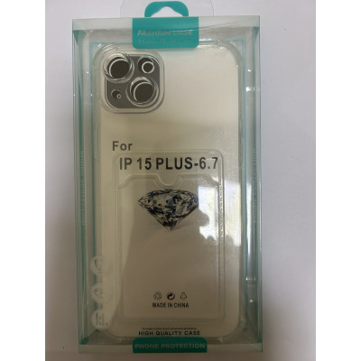 Чохол накладка Shockproof Card Slots для iPhone 15 Plus- прозорий