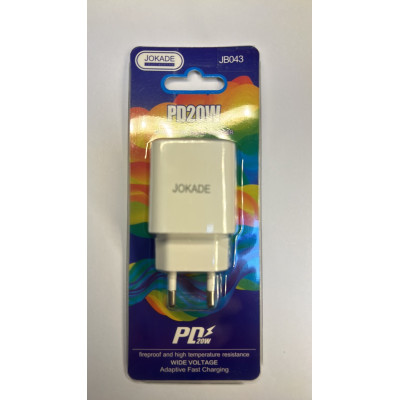 Мережевий зарядний пристрій Jokade JB043 (USB-C/PD20W) -білий