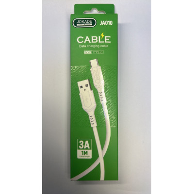 USB кабель Jokade JA010 Type-C 3A/1м -білий