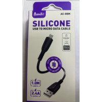 USB кабель Avantis AC-88m Silicone Micro- чорний