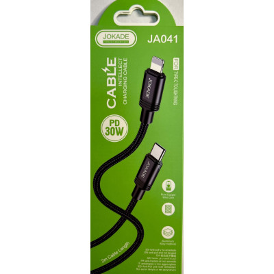 Кабель Jokade JA041 PD Type-C - Lightning 30W/2м -чорний