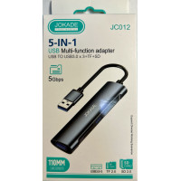 Багатофункціональний конвертер Jokade JC012 USB (USB 3.0*3 + SD + TF)- чорний