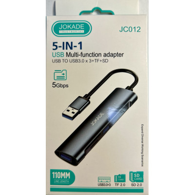 Багатофункціональний конвертер Jokade JC012 USB (USB 3.0*3 + SD + TF)- чорний