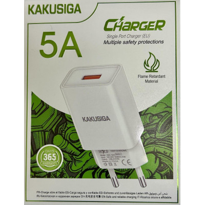 Зарядний пристрій Kakusiga KSC-1643 (1USB/5A)- білий