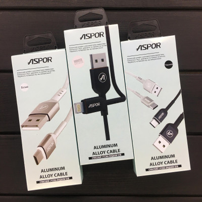 USB кабель Aspor A121 Micro 2.1A/1.2м- черный