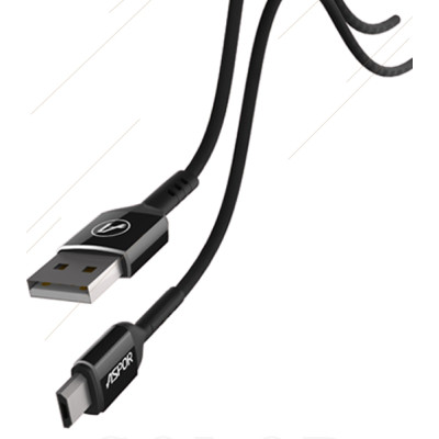 USB кабель Aspor A121 Micro 2.1A/1.2м- черный