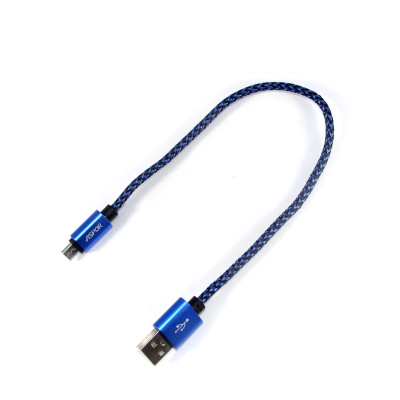 USB кабель Aspor A173 Micro 3A/0.3м- синий