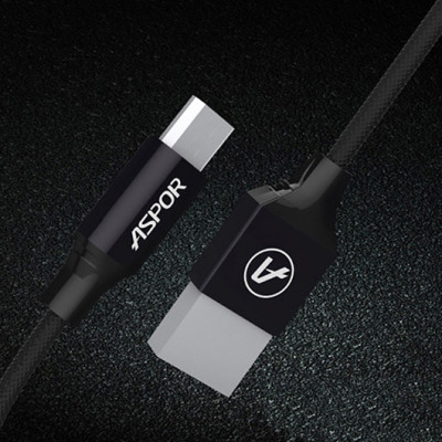 USB кабель Aspor AC-11 Micro 2.4A/1.2м- черный