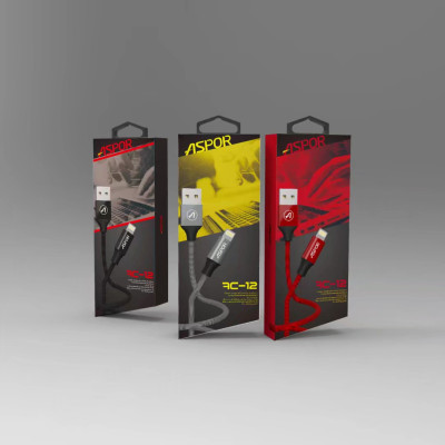 USB кабель Aspor AC-11 Micro 2.4A/1.2м- черный