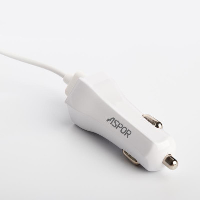 АЗУ Aspor A901C (2USB+2.4A) + USB кабель Lightning- белый