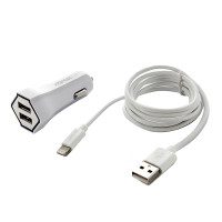 АЗУ Aspor A901C (2USB+2.4A) + USB кабель Lightning- белый