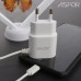 СЗУ Aspor A802  (1USB/1A) LED + USB кабель Lightning- белый