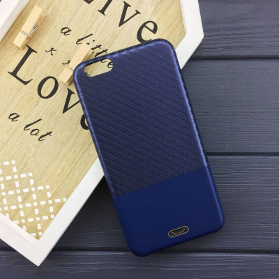 Накладка кожаная OuCase for Aspor Rambo (карбон/кожа) для iPhone 6 Plus- синий