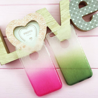 Накладка силиконовая Aspor Rainbow Collection для iPhone 5 прозрачный градиент- зеленый