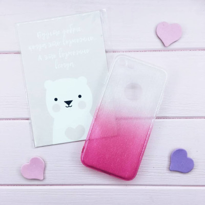 Накладка силиконовая Aspor Rainbow Collection для iPhone 5 прозрачный градиент- розовый