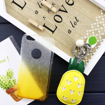 Накладка силиконовая Aspor Rainbow Collection для iPhone 6 прозрачный градиент- жёлтый