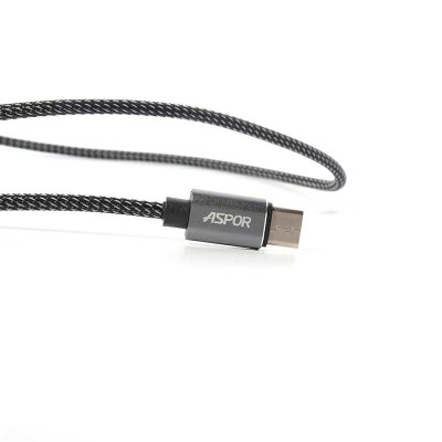 USB кабель Aspor A131 Micro Nylon 2.4A/1.2м- черный