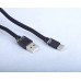 USB кабель Aspor A137 Type-C Плоский Nylon 2.4A/1.2м- черный