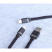 USB кабель Aspor A137 Type-C Плоский Nylon 2.4A/1.2м- черный