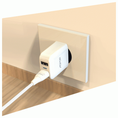 СЗУ Aspor A829 (2USB/2.4A) + USB кабель Micro- белый
