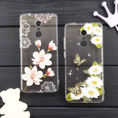 Накладка силиконовая OuCase for Aspor Swarowski для Samsung A8 Plus/A730- Сакура